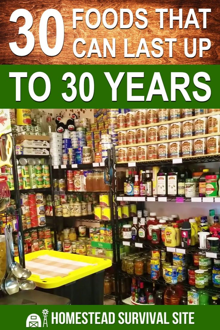 30 Foods That Can Last Up To 30 Years | Survival prepping diy, Survival food storage, Best survival food